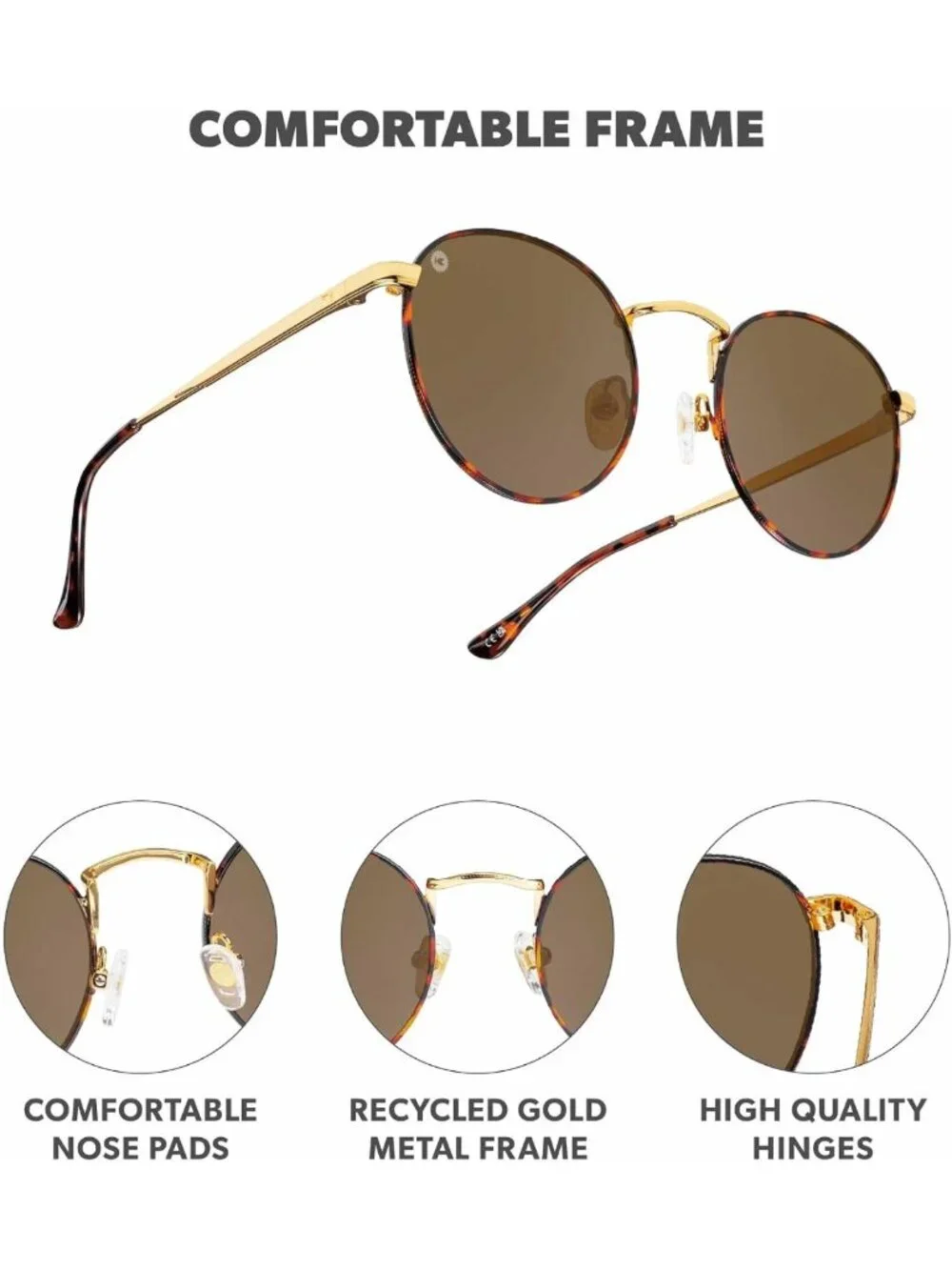 Retro Round Polarized Sunglasses for Men & Women - UV Protection, Stylish